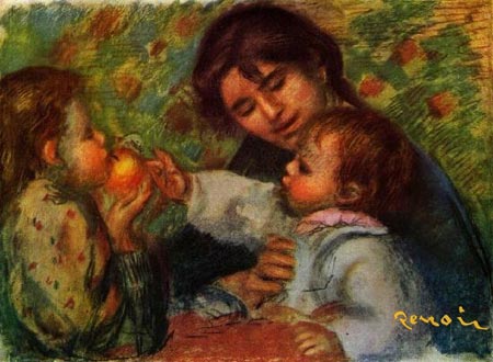 Пьер Огюст Ренуар. "Портрет Жана Ренуара и Габриэли с ее ребенком"